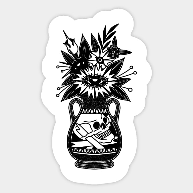 Dark vase Sticker by Sadhakaya